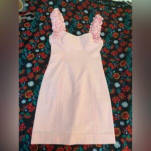 Lilly Pulitzer Devina Pink Cosmo Seersucker Dress, Size 00